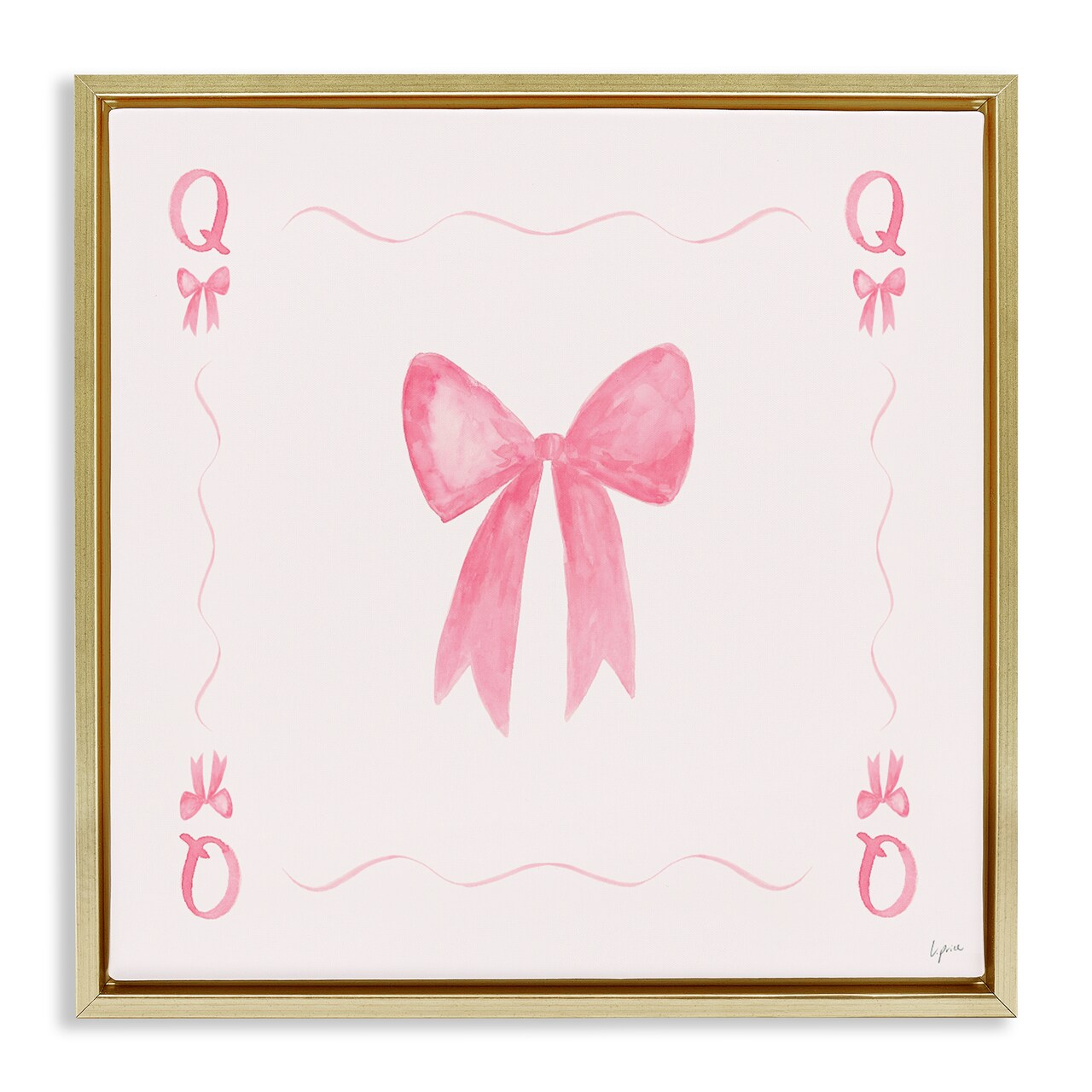 Stupell Industries Queen of Ribbons Card Floating Frame, design by Lucille Price